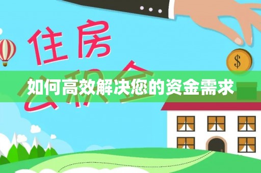 陕县如何高效解决您的资金需求