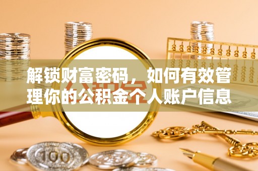 陕县解锁财富密码，如何有效管理你的公积金个人账户信息