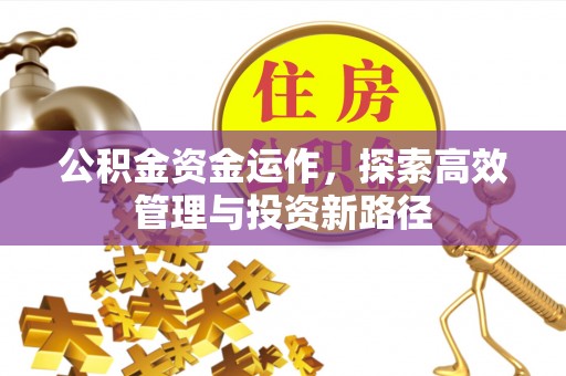 陕县公积金资金运作，探索高效管理与投资新路径